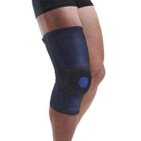 FABRICATION ENTERPRISES Patella Support Uriel Genusil Rigid Knee Sleeve, Blue - Medium 24-9132